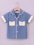 Blue Cuban Collar Short Set