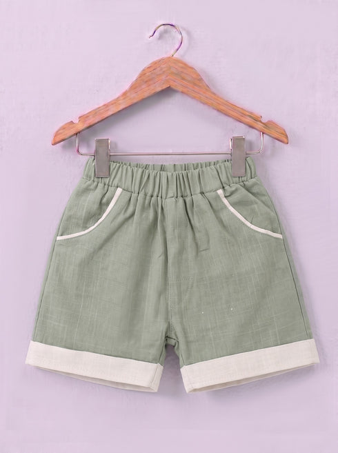 Green Cuban Collar Short Set