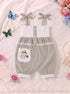 Kitty Embroidered Smocked Bow Romper (Green)