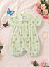 Cherry Printed Polo Collar Romper