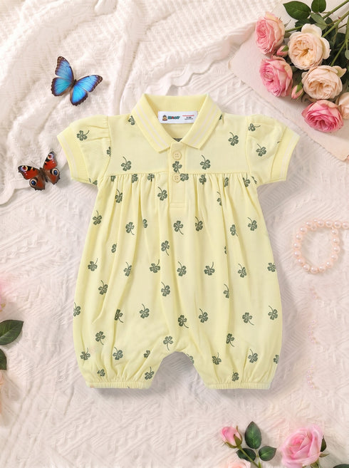 Leaf Clover Polo Collar Romper