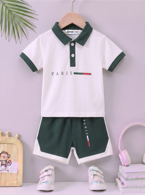 Paris Club Panelled Polo Short Set