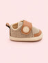 Brown & Tan Woven Texture Sneakers with Velcro Straps
