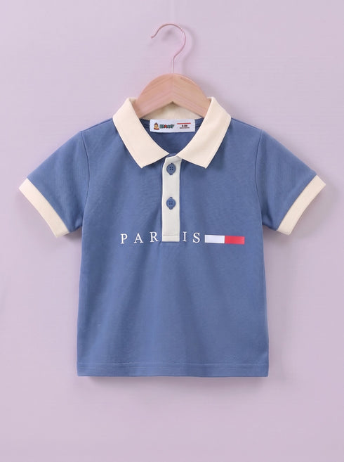 Little Paris Panelled Polo Short Set