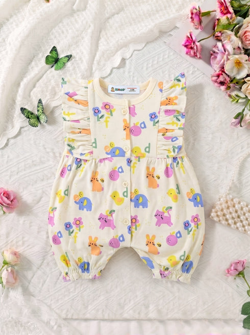Animal & Bloom Flutter Front Open Frill Romper