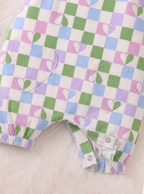 Heart Gingham Frilled Romper