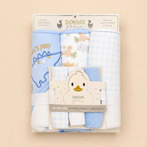 6-Pcs Baby Hooded Bath Towel Set
