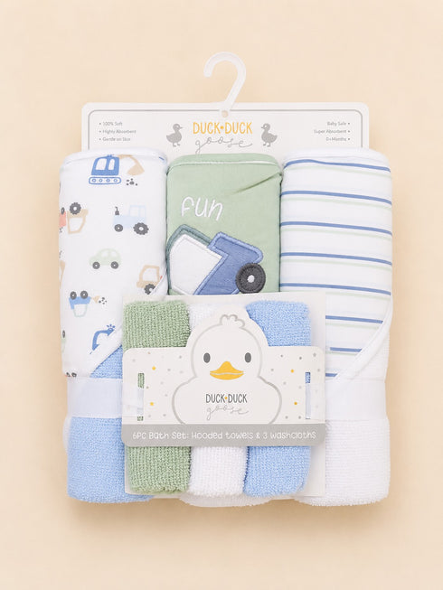 6-Pcs Baby Hooded Bath Towel Set