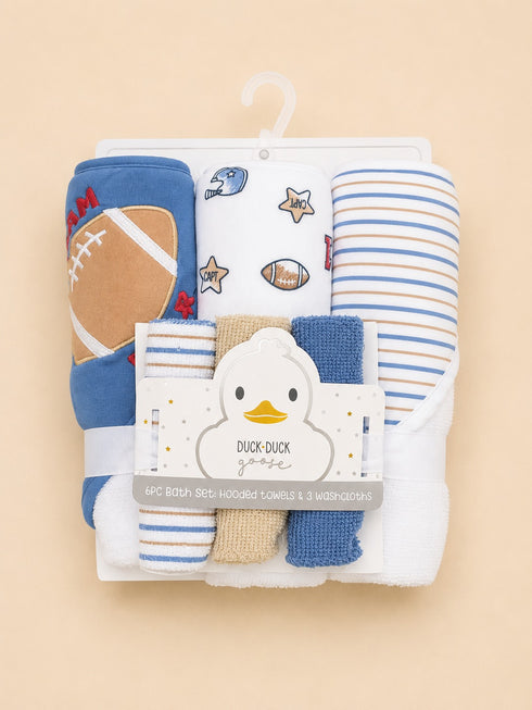 6-Pcs Baby Hooded Bath Towel Set