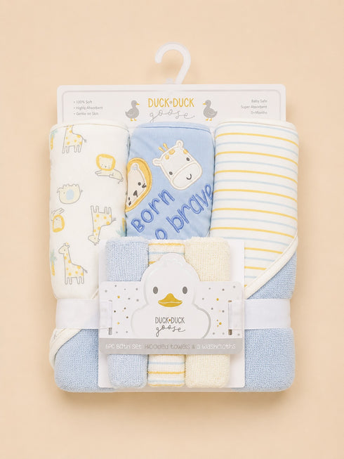 6-Pcs Baby Hooded Bath Towel Set
