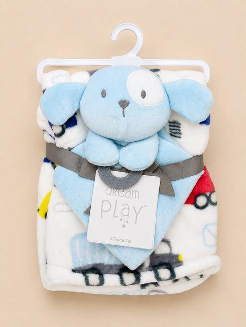 Puppy Plush Baby Blanket & Stroller Toy