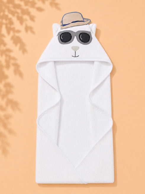 Handsome Bear Baby Hooded Bath Towel (76x76)