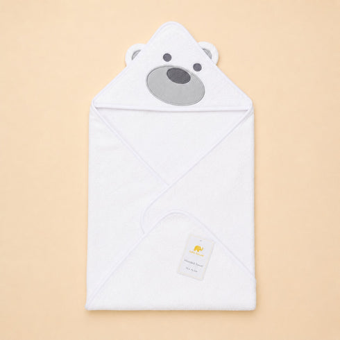 Cute Bear Embroidered Baby Hooded Bath Towel (76x76)