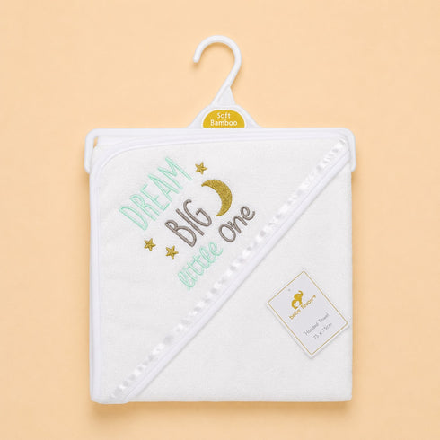 Dream Big Little One Embroidered Baby Hooded Bath Towel (76x76)