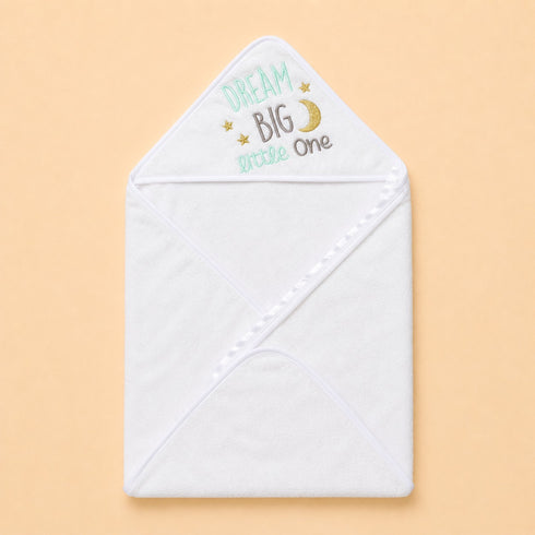 Dream Big Little One Embroidered Baby Hooded Bath Towel (76x76)