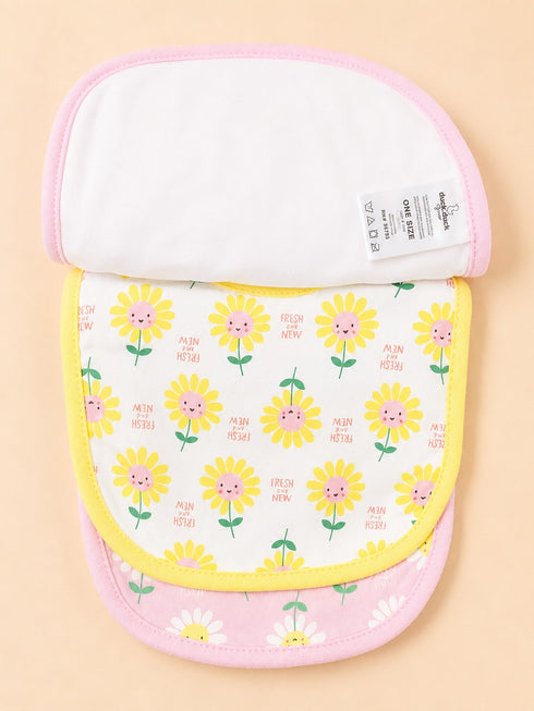 4-Pcs Sunflower Baby Bibs & Plush Toy Gift Set