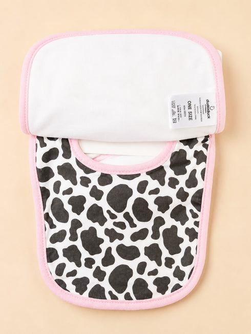 4-Pcs Cow Baby Bibs & Plush Toy Gift Set