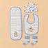 4-Pcs Baby Cap, Bib, Burp Cloth & Socks Gift Set