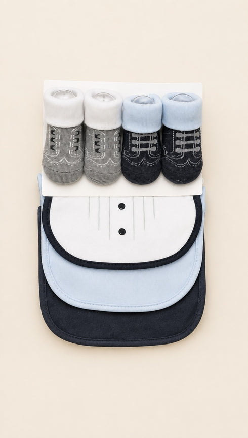 5-Pcs Baby Bibs & Booties Gift Set