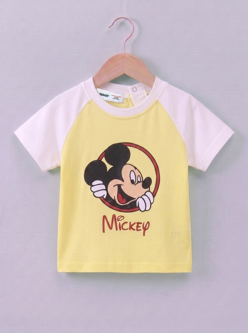 Mickey Mouse Printed Raglan Interlock Short Set