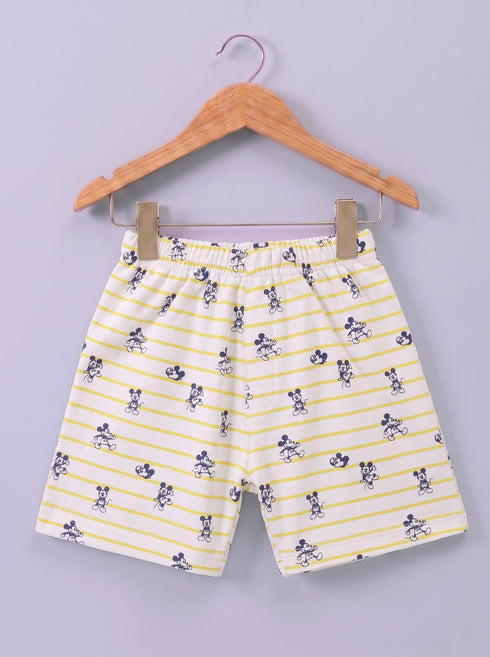 Mickey Mouse Printed Raglan Interlock Short Set