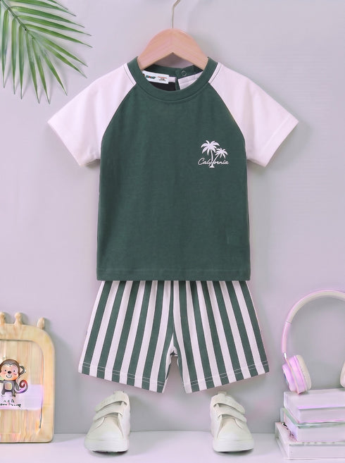 California Beach Raglan Interlock Short Set