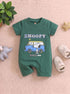 Snoopy & Van Printed Buttoned Romper
