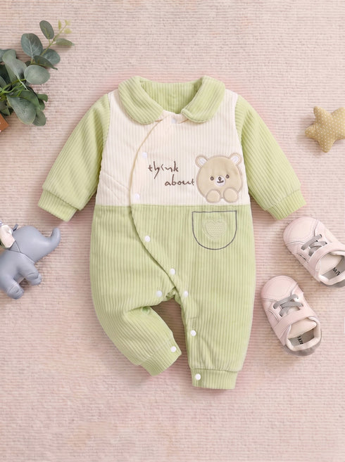 Cuddle Bear Textured Romper (Pista Green)