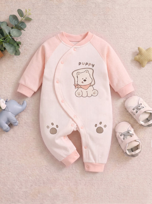 Puppy Textured Romper (Pink)