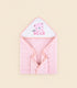 Hello Bear Embroidered Soft Dotted Hooded Blanket (Pink)