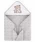 Hello Bear Embroidered Soft Dotted Hooded Blanket (Grey)