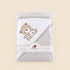Hello Bear Embroidered Soft Dotted Hooded Blanket (Grey)