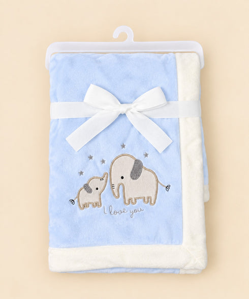Elephants Embroidered Baby Orbital Blanket