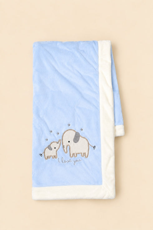Elephants Embroidered Baby Orbital Blanket