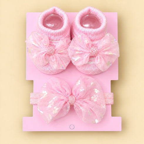 2-Pcs Baby Headband & Sock Gift Set