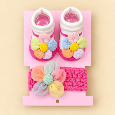 2-Pcs Baby Headband & Sock Gift Set