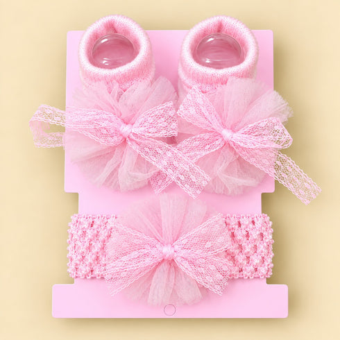 2-Pcs Baby Headband & Sock Gift Set