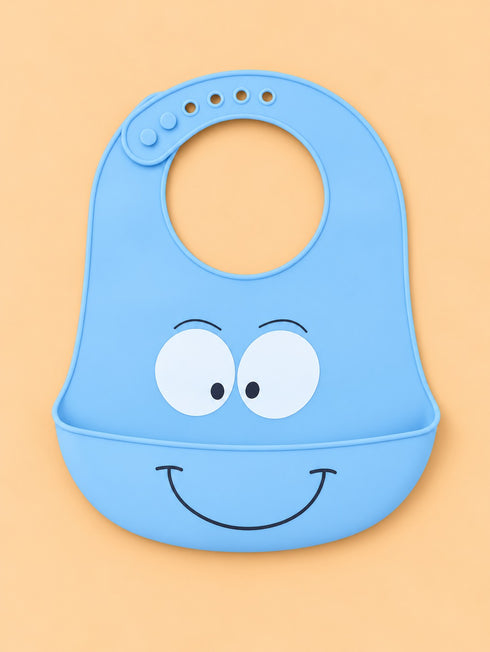 Smiley Face Waterproof Baby Adjustable Silicone Bib