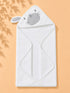 Cute Bunny Embroidered Baby Hooded Bath Towel (76x76)