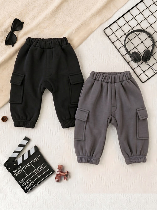 2-Pack Cargo Fleece Pajama (Brown & Black)