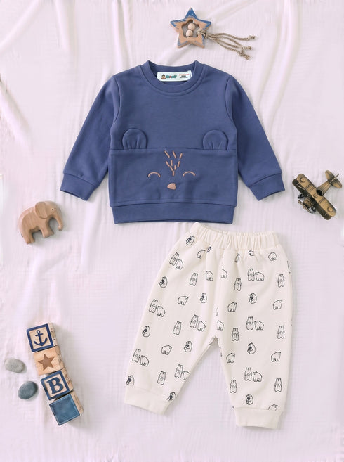Bear Buddy Cuddle Pajama Set (Navy)