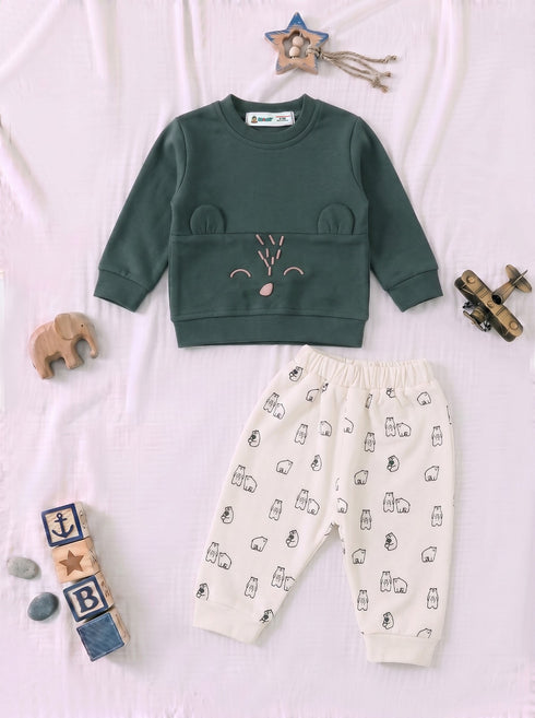 Bear Buddy Cuddle Pajama Set (Green)