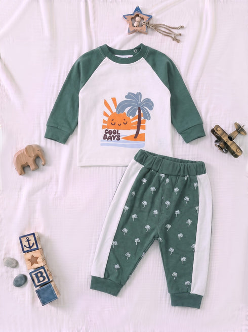 Cool Days Raglan Interlock Pajama Set