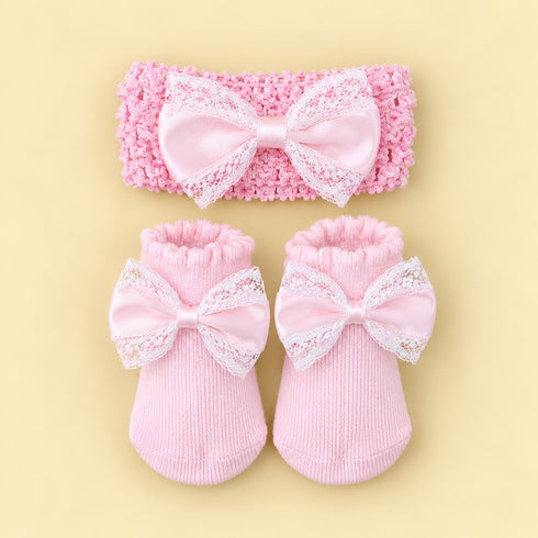 2-Pcs Baby Headband & Sock Gift Set
