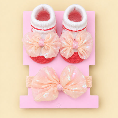 2-Pcs Baby Headband & Sock Gift Set
