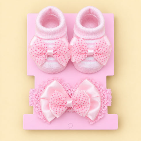 2-Pcs Baby Headband & Sock Gift Set