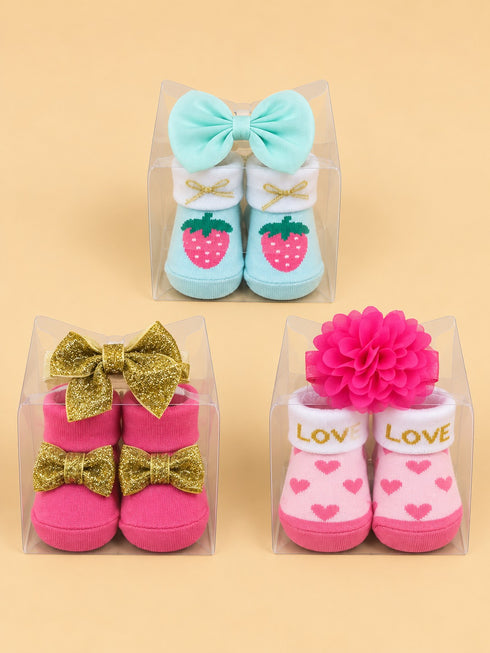 Baby 6-Pcs Headband & Sock Gift Set