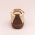 Cream & Brown Woven Texture Sneakers with Velcro Straps