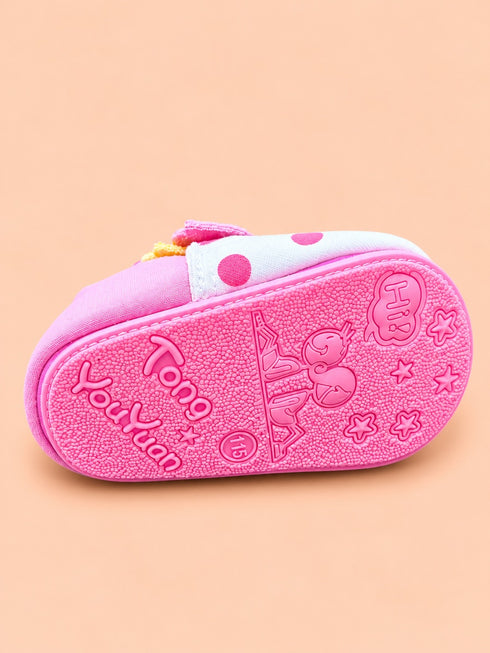 Polka Dot Cartoon Baby Shoes (Pink)