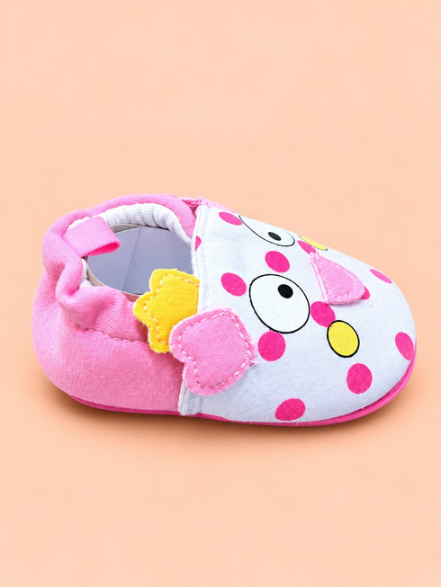 Polka Dot Cartoon Baby Shoes (Pink)